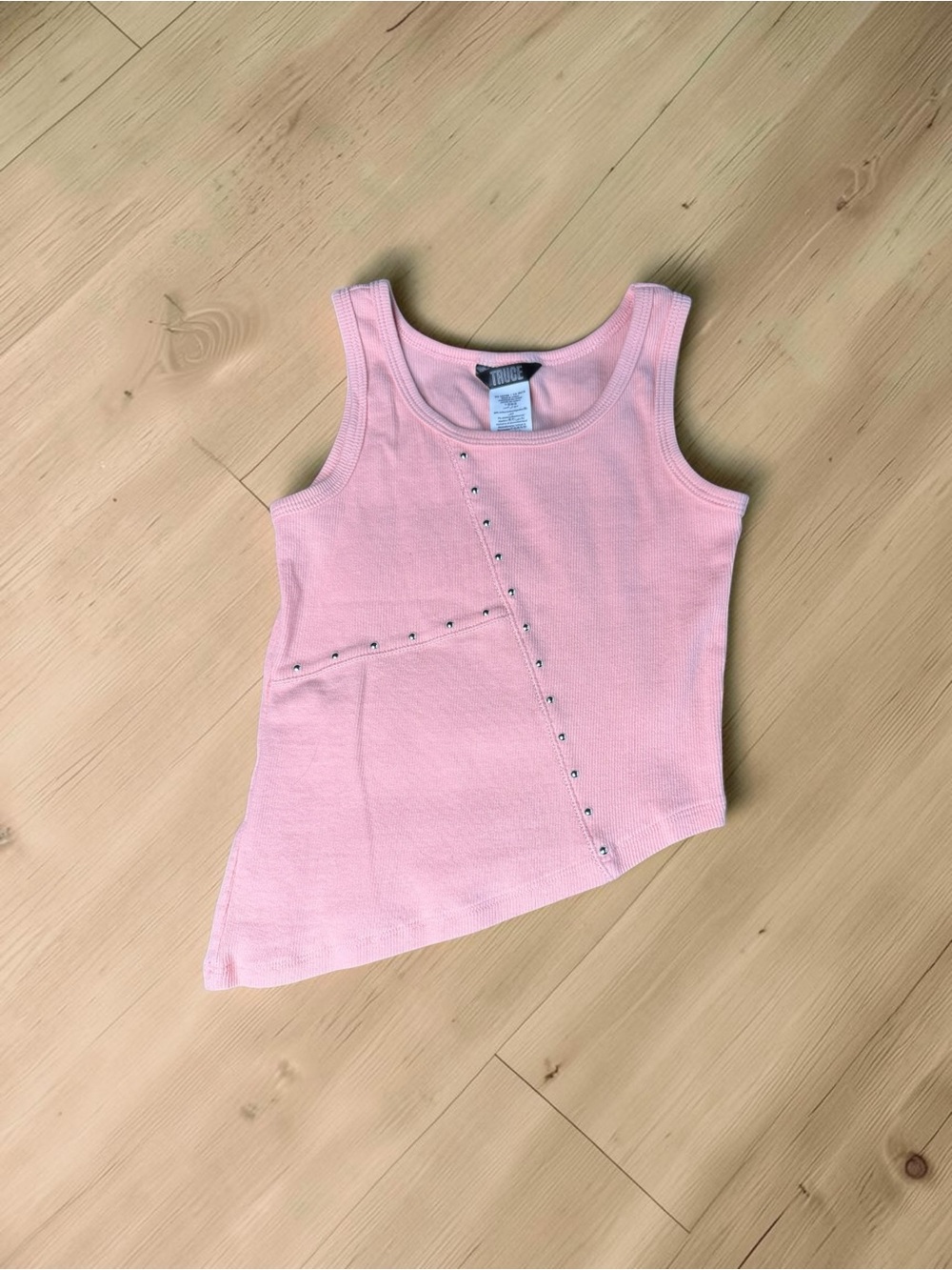 Girls asymmetrical ribbed tank top